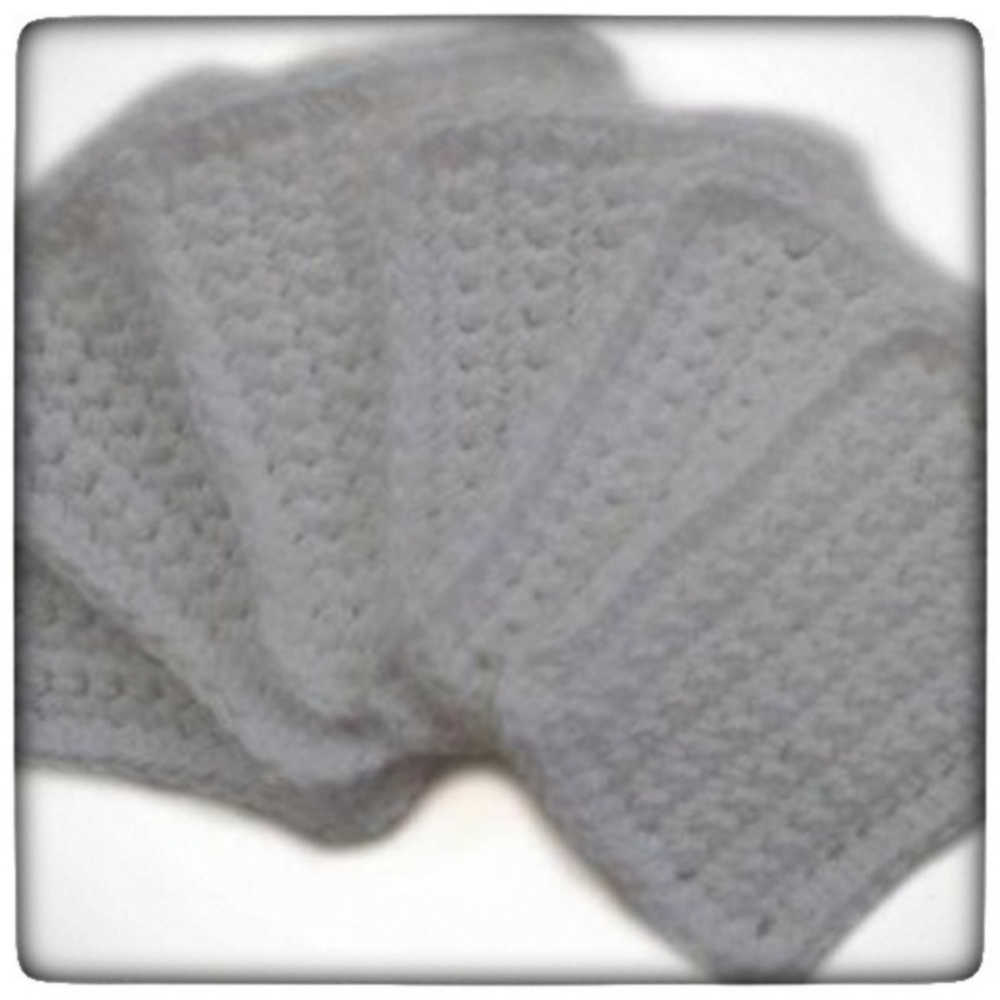 White Handmade Reusable Cotton Sponges-Set of 6   